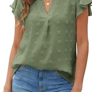 Olive Green Textured Women's Top